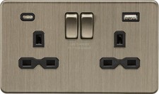 Image of Knightsbridge 13A 2G SP Switched Socket With Dual USB Charger Ports 5V DC 4.0A