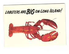 Lobsters are big on Long Island! Vintage postcard unposted