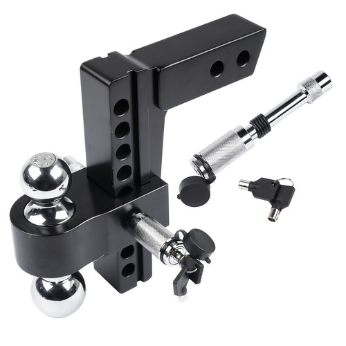 12,500 LBS Trailer Hitch 2-inch Receiver Solid Tube Hitch 2" ball + 2-5/16" ball
