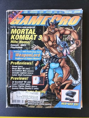 GamePro Magazine November 1995 MORTAL KOMBAT 3 Feat Sub-Zero MK III Arcade Sega