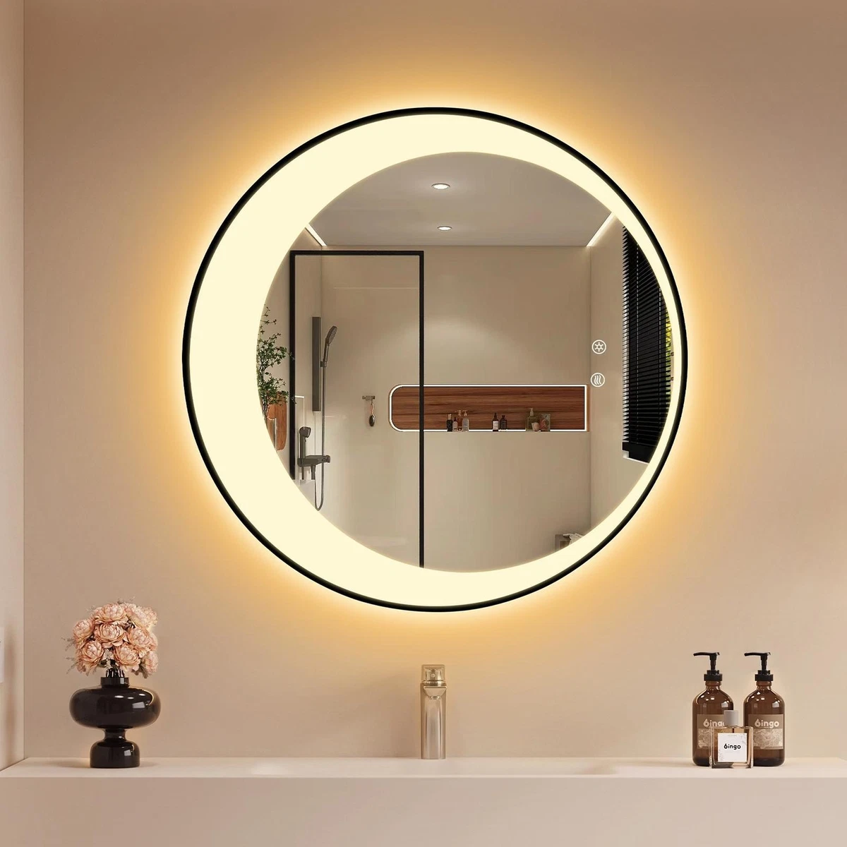 LED Badspiegel Badezimmerspiegel mit Touch Beschlagfrei Beleuchtung Wandspiegel