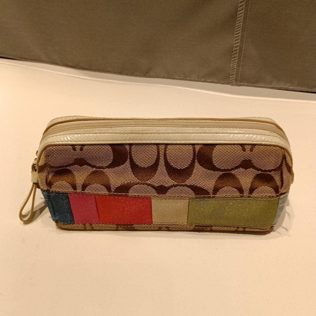 Coach Patchwork Pouch Brown Multi color 17a - image 3