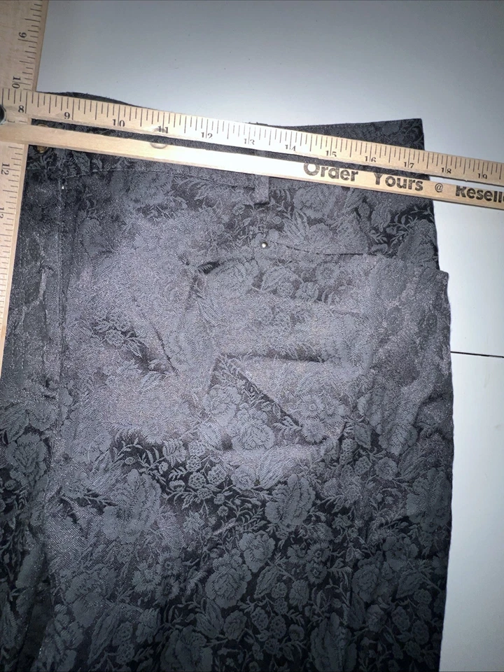 Pick & Peck Pantalón Fin de Semana Mujer’s 14 Gris Oscuro Estampado Floral Bolsillo Elástico Foto 3 de 4