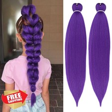 Leeven 26 Inch 2 Packs Light Purple Braiding Hair Pre Stretched