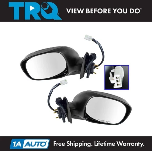 TRQ Power Chrome & Black Mirrors Pair Set for 00-06 Toyota Tundra Pickup Truck