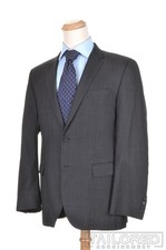 HUGO BOSS Solid Gray 100 Wool Mens Blazer Sport Coat Jacket - 42 R