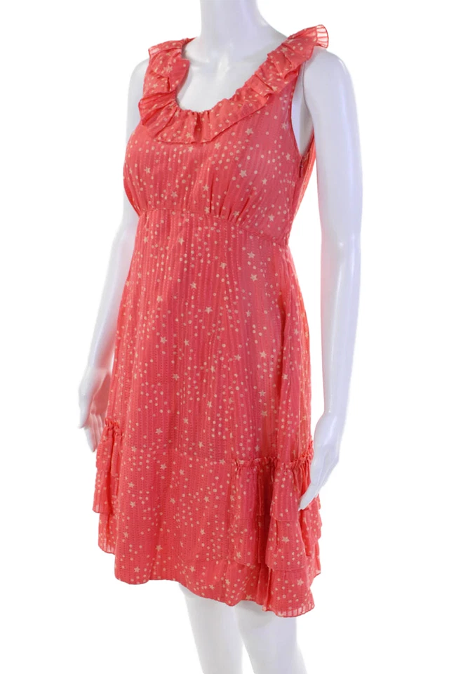 Vestido para mujer Marc By Marc Jacobs mezcla de algodón estampado en forma de estrella coral talla 2 Foto 2 de 4