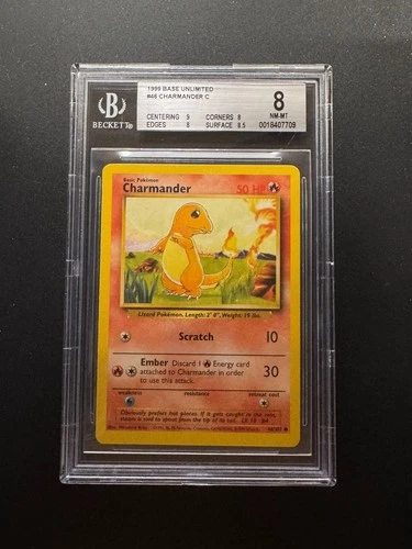 Charmander NM-MT BGS 8 1999 Base Unlimited