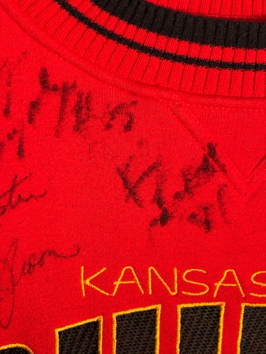 VTG Kansas City Chefs NFL LOTS OF Autographs & Signitures Sweatshirt Size L S4 - Picture 6 of 13