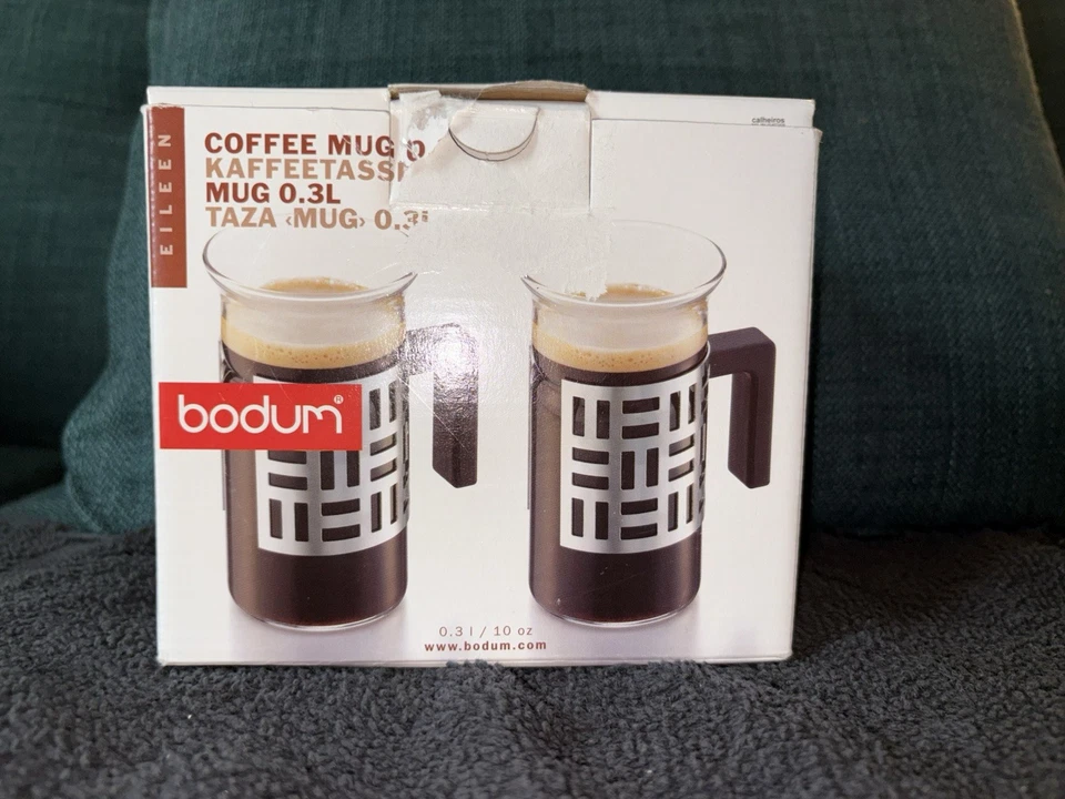 Taza de café de té Bodum Eileen .3L cromada y taza de vidrio con mango Foto 3 de 4