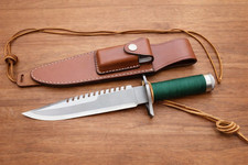 Réplica personalizada hecha a mano cuchillo Rambo primera sangre, cuchillo de caza, cuchillo de camping