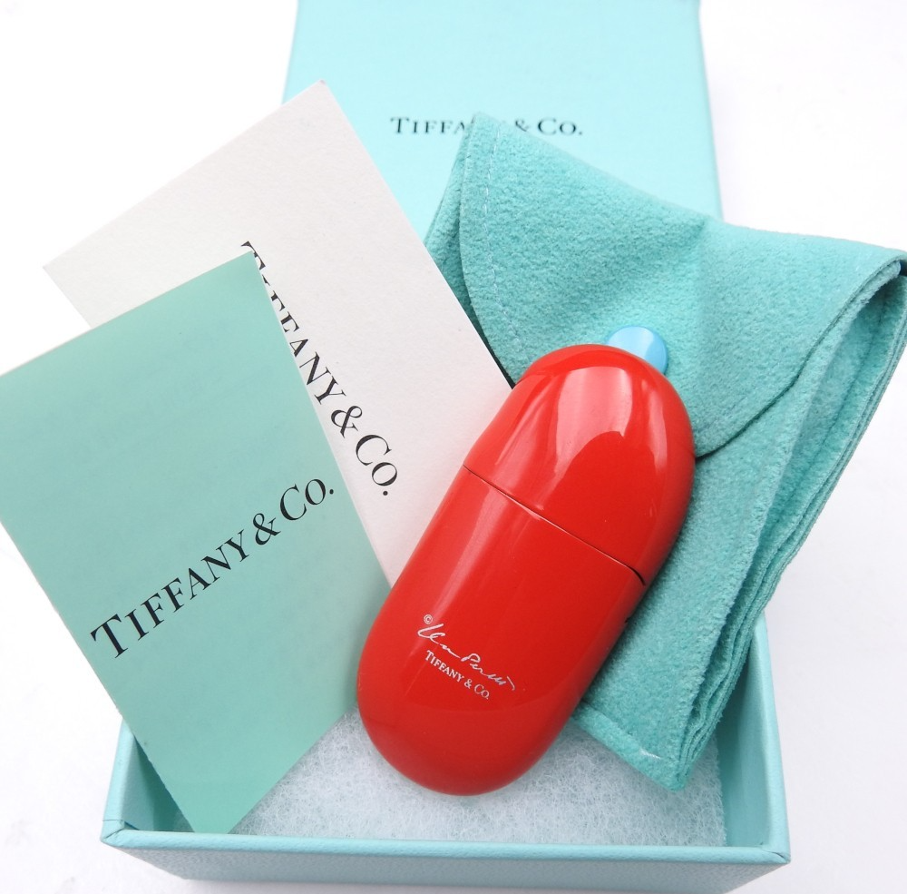 TIFFANY&Co oil lighter red beans Elsa Peretti with box | eBay