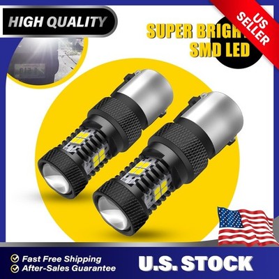 2x 1156 14-SMD LED Reverse Light Canbus Backup Bulb 6000K White Parking DRL Lamp