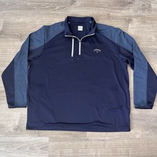 Callaway Men's XXL Blue Peacoat Heather Golf Pullover Jacket 1/4 Zip Excellent
