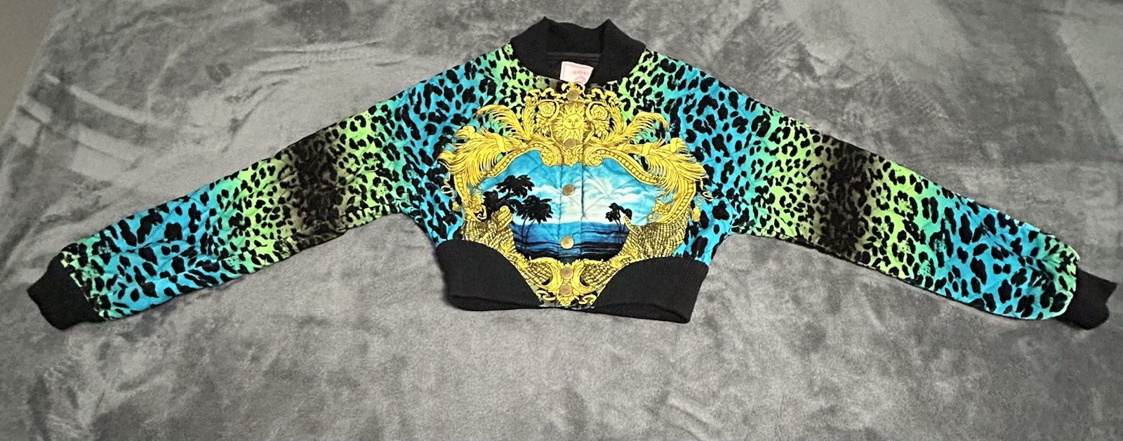 RARE Versace H&M Press Sample Velvet Bomber Jacket Medusa Baroque Prototype S/M image 4