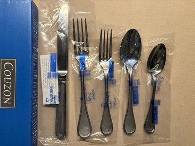 Couzon stainless LYRIQUE CONTRAST - 5 piece place setting NIB