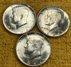 90% Silver Kennedy 1964 Half Dollars Lot Of (3) Free Shipping.