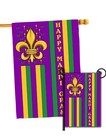Mardi Gras Carnival House & Garden Flag Set  28x40 & 12x18 Double-Sided Flags