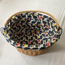Orla Kiely Olive and Orange Bicycle Bike Wicker Basket but Bracket Missing