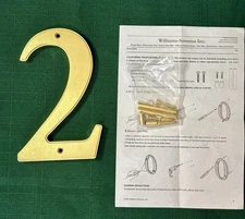 Rejuvenation Hardware 6" JERICHO AGED BRASS Address House Number 2 NIB Wms Sonom