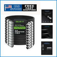 Professional 3-Pin XLR Male to Female Microphone Cable 3ft, 10-Pack - Black