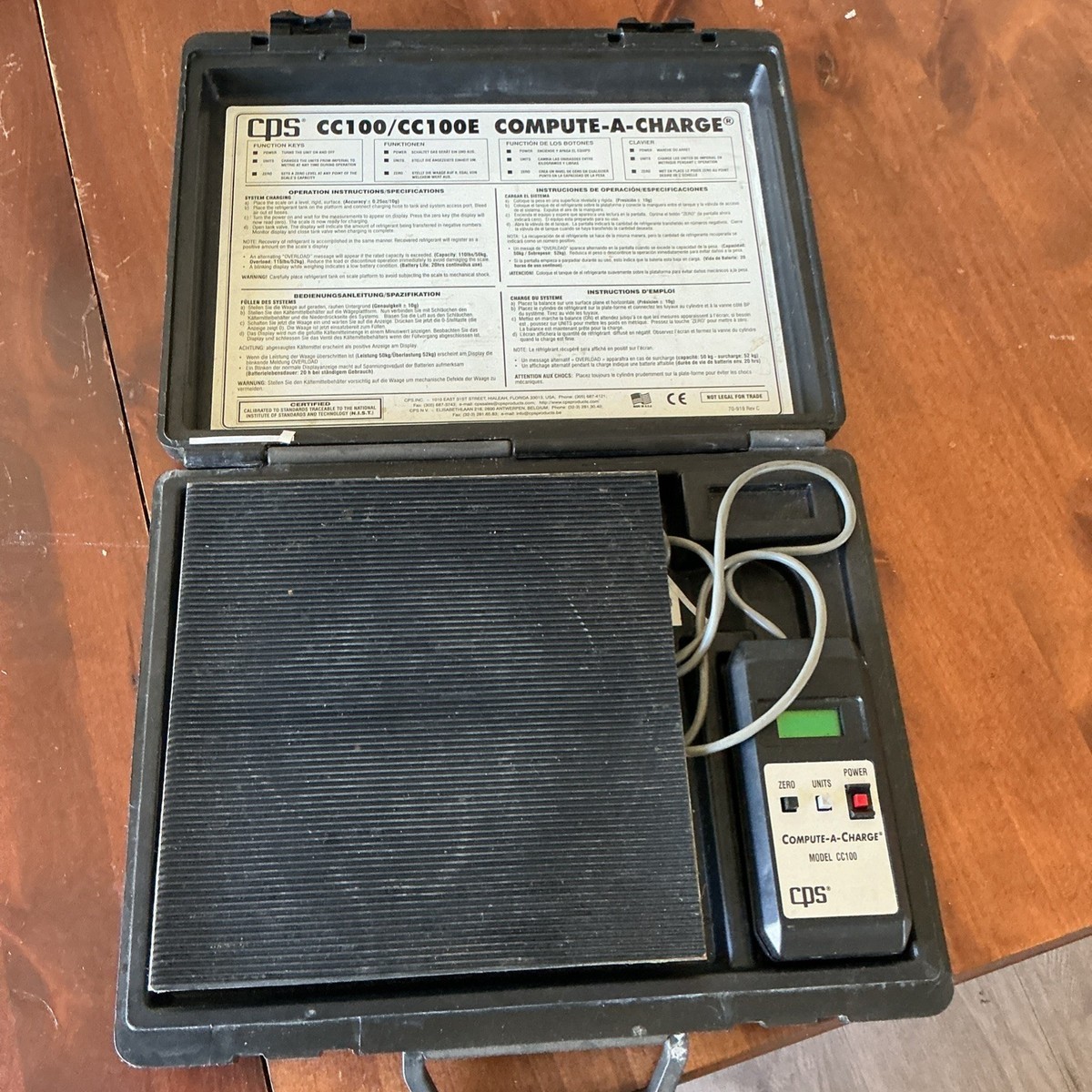 CPS CC100 Compute a Charge HVAC Refrigerant Scale for sale online 