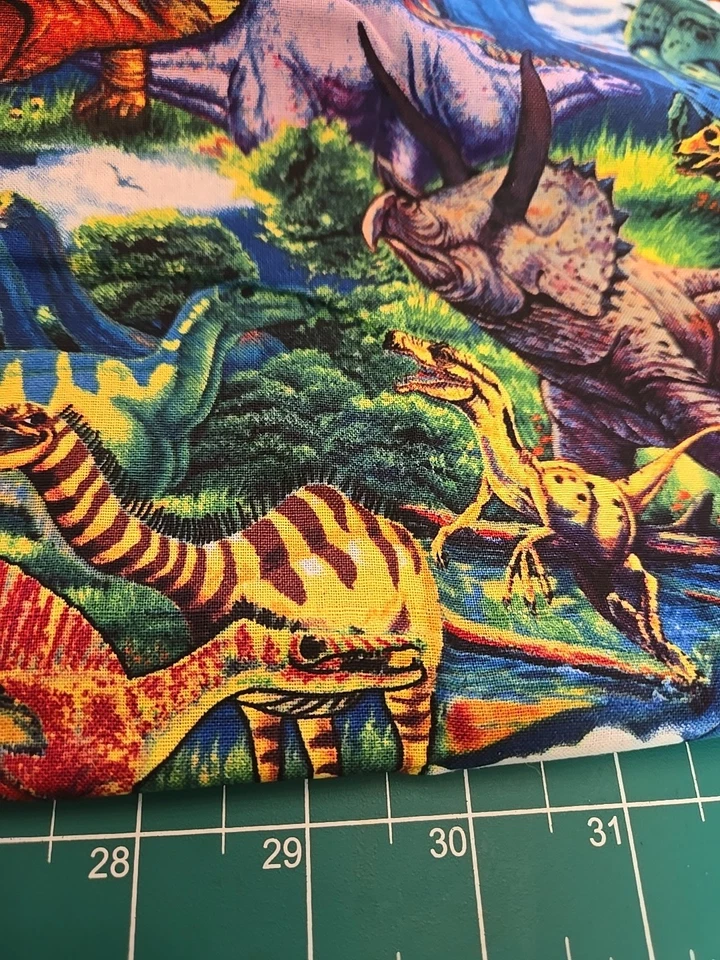 Realistic Prehistoric Dinosaurs 1 Yard X 44" Cotton Fabric Precut NEW T REX NEW - Image 3 of 4
