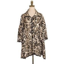 IC by Connie K Full Zip Poncho Size S Brown Black Animal Print Call of the Wild