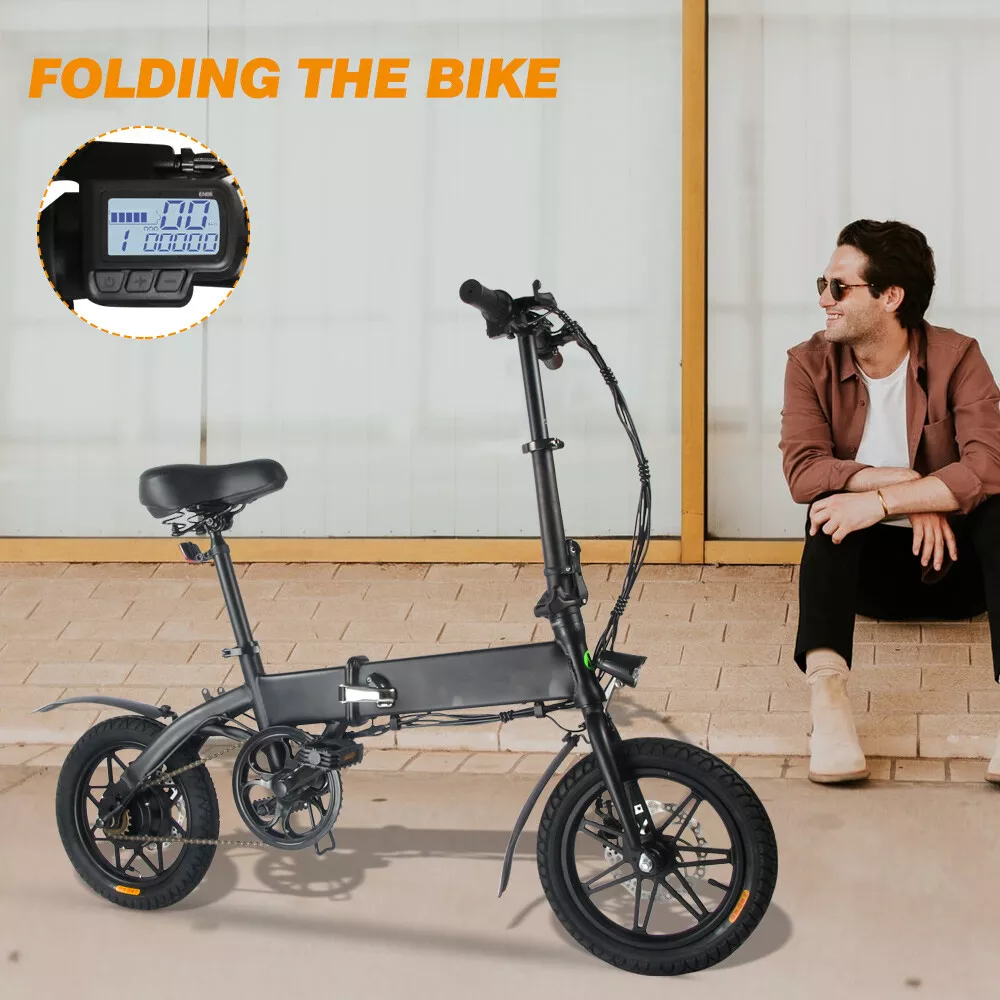 14 Zoll Faltbare City E-Bike Fahrrad 250W Elektrofahrrad Schwarz Pedelec  Unisex