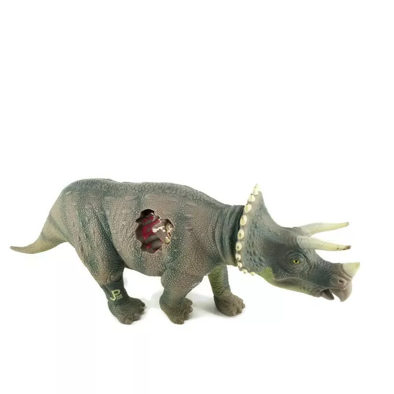 1993 Vintage Jurassic Park TRICERATOPS ATTACK Wound on Side JP Dinosaur 90s Toy