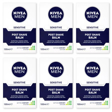 NIVEA MEN Sensitive Post Shave Balm Alcohol-Free Soothing Aftershave 100ml x 6