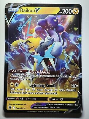 Raikou V 048/172 Ultra Rare Brilliant Stars Pokemon Card Near Mint