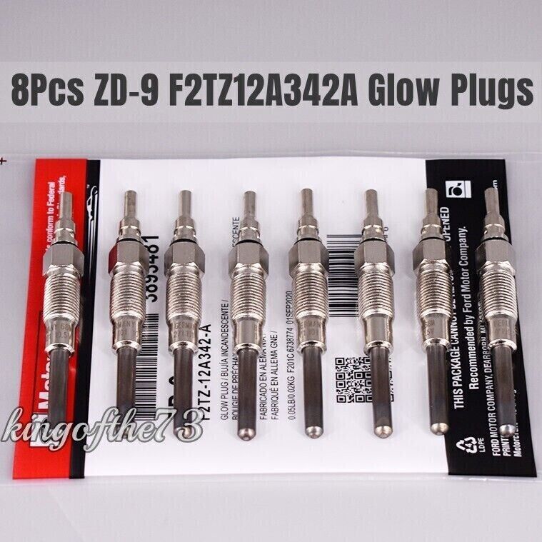Set of 8 Motorcraft ZD-9 Glow Plugs for 7.3L IDI Ford F250 F350 F59 Diesel Engin
