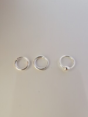 STERLING SILBER 925 SCHÖNES DESIGN VON CREOLEN KLEINE GRÖßEN FÜR VERSCHIEDENE PERCINGx6X13,
