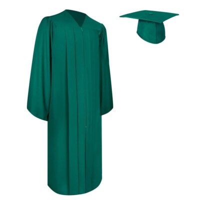 Endea Graduation Matte Emerald Green Graduation Gown Cap