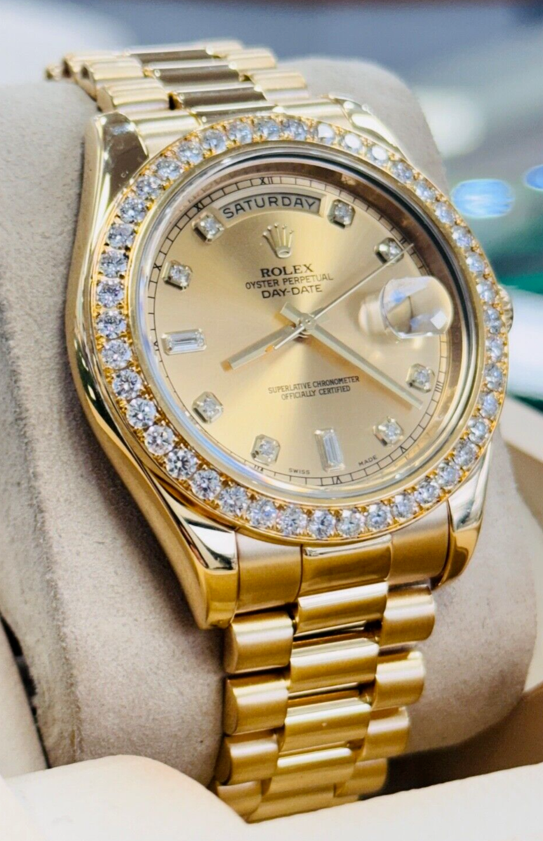 ロレックス 時計 Rolex Day-Date II 218348 CHDP 41MM FACTORY Champagne Diamond Dial