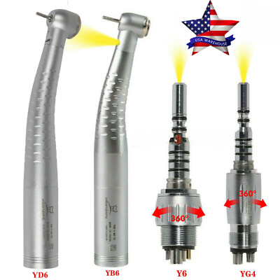 Dental Fiber Optic turbine Handpiece High Speed / LED Coupler 4/6H KaV Style st