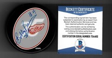 Bobby Baun Signed Detroit Red Wings 75th Anniversary Puck Beckett COA