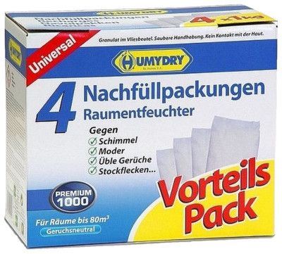 4er Pack Luftentfeuchter Raumentfeuchter Nachfüller HUMYDRY Magnum (4x1kg)