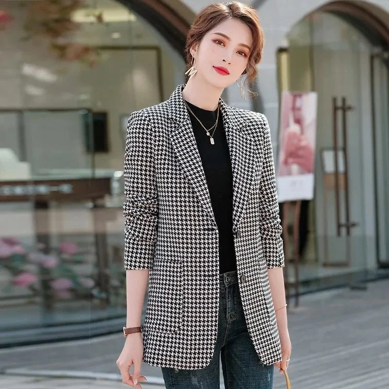 Women Fashion New Blazer Elegant Casual Chic Office Long Sleeve