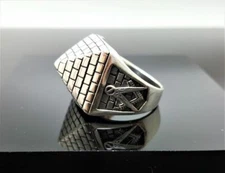 Mason Pyramid Ring 925 STERLING SILVER Masonic Sacred Symbols Geometry Symbol Sq