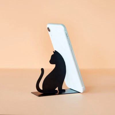 BALVI GIFTS S.L. Smartphone-Halter Katze Schwarz für das Büro, den Schreibtisch Balvi