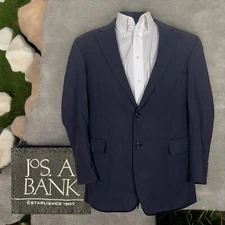 Jos A Bank Blazer Jacket Mens 43R Navy Blue Wool