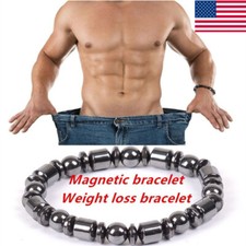 Weight-Loss Black Stone Magnetic Therapy Round Bracelet Health-Care Bangle USA