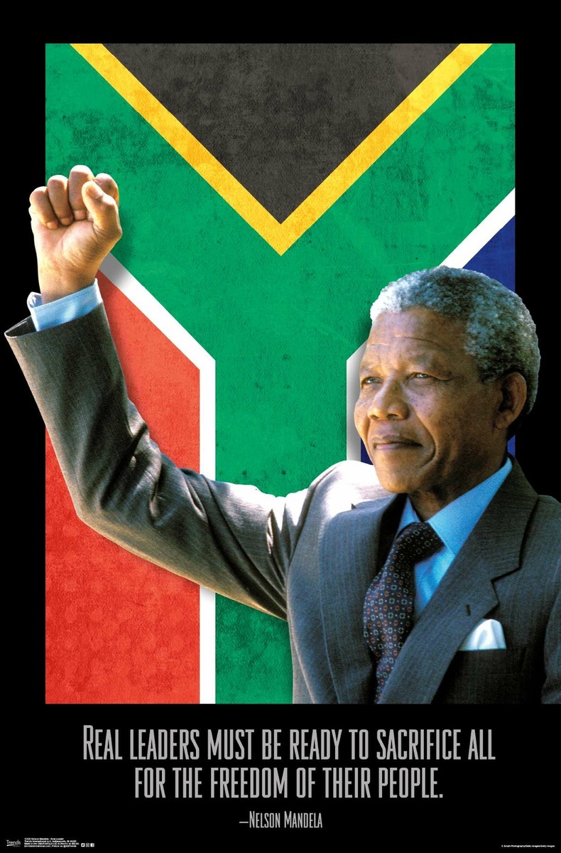 Nelson Mandela - Real Leader Poster | eBay