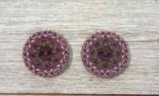 flowers wood boho sewing buttons 2 holes 1 inch brown (set #20009)