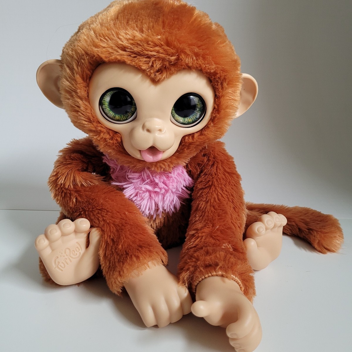 FurReal Monkey Piper Pink Hair Makes Noises Eyes Do Not Close See