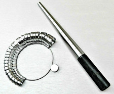 Steel Ring Mandrel Metal Wide Band Finger Gauge Sizer Set Ring Graduated 1-15