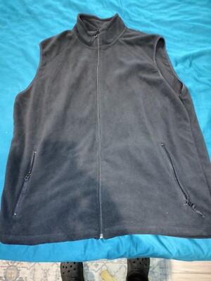 Clique Fleece Vest Mens 3XL Black Full Zip Block Neck Logo-Free Golf