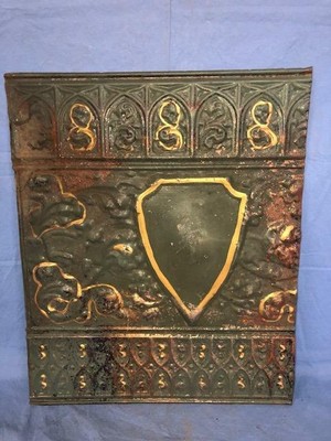 Antique 24 X 20 Salvaged Detailed Victorian Metal Tin Ceiling